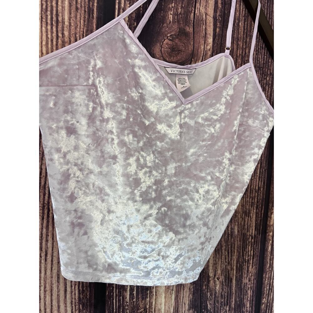Victoria Secret Top Tank Velour Spaghetti Strap Pinkl Sexy Comfy Pj Sleepwear M - Picture 3 of 3